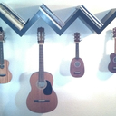 The two little soprano ukuleles on the right are the instruments we came home with today.