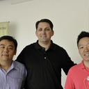 Me with and Evoite and old Facebook friend, Ukrit (on the right), and new friend Sorapong in Thailand.